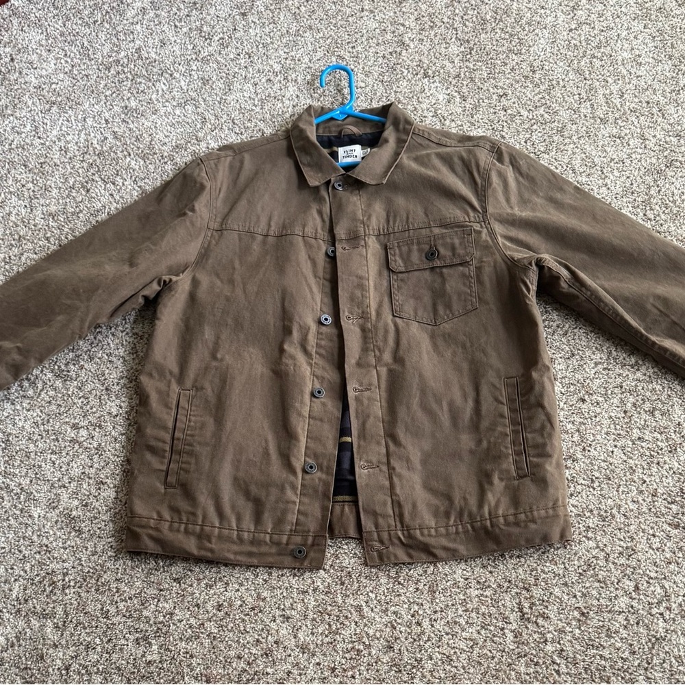 Flint and Tinder Waxed Leather Men’s Jacket. Brown.